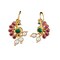 Indian Peacock Earrings for Women - Indian Jhumka Earrings for Women Small Tops Earring in Golden Tone Faux Pearl Bollywood Style Dangle Earring Chandelier Jhumki Jewelry for Bride